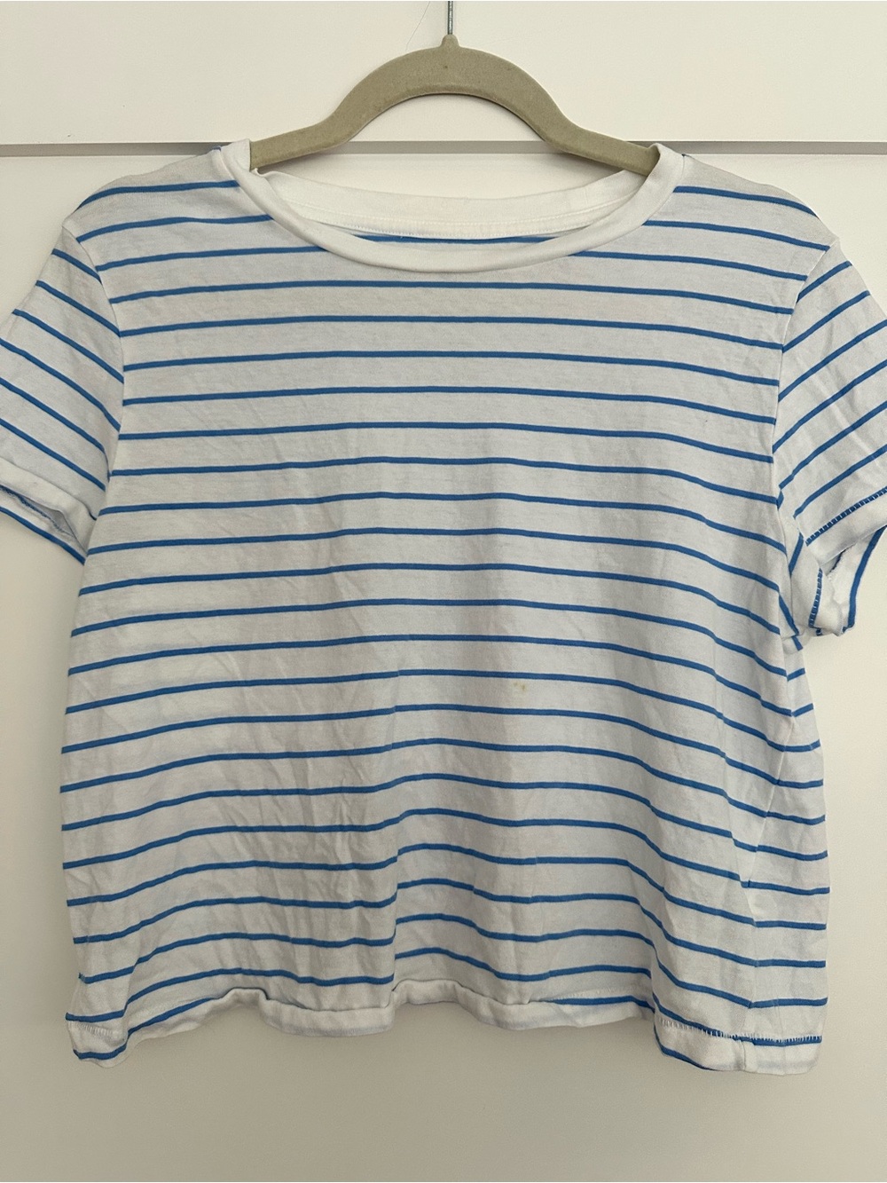 Universal Thread White and Light Blue Striped Tee